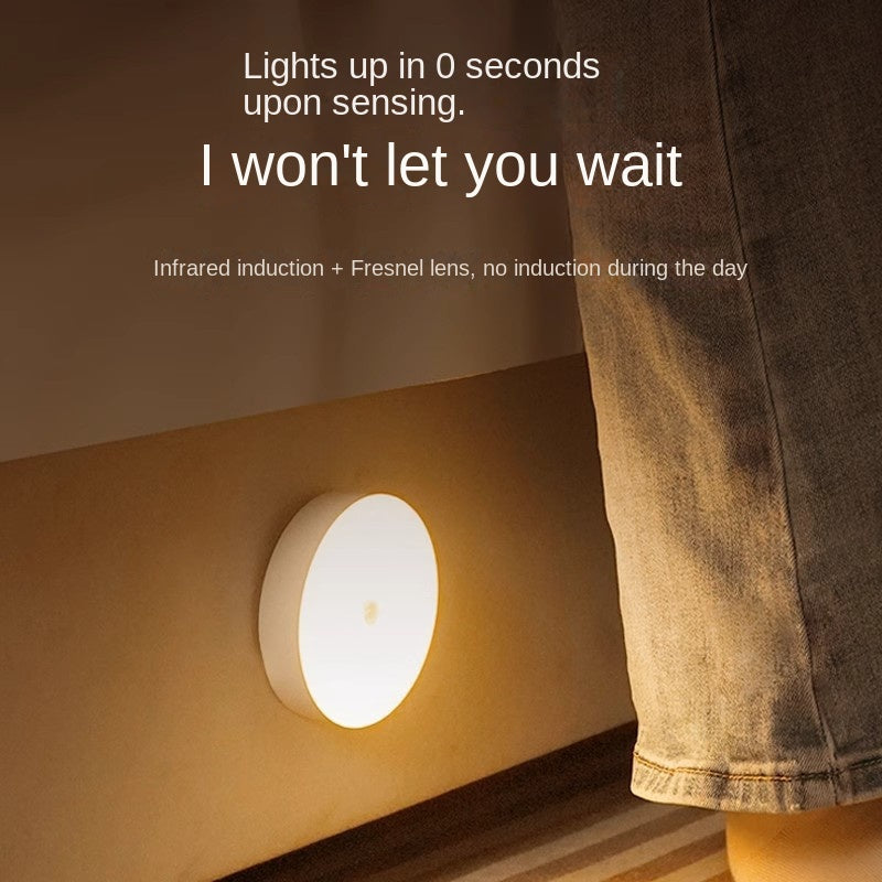 Veilleuse LED intelligente avec détecteur de mouvement, recharge sans fil et base magnétique, lampe de chevet pour chambre, placard et maison