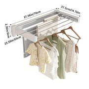 70/100cm Foldable Retractable Clothes Rack – Wall-Mounted Aluminum Drying Hanger for Bathroom, Balcony, Bedroom