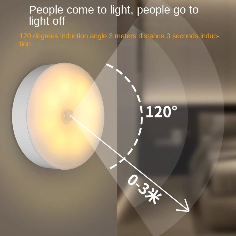 Veilleuse LED intelligente avec détecteur de mouvement, recharge sans fil et base magnétique, lampe de chevet pour chambre, placard et maison