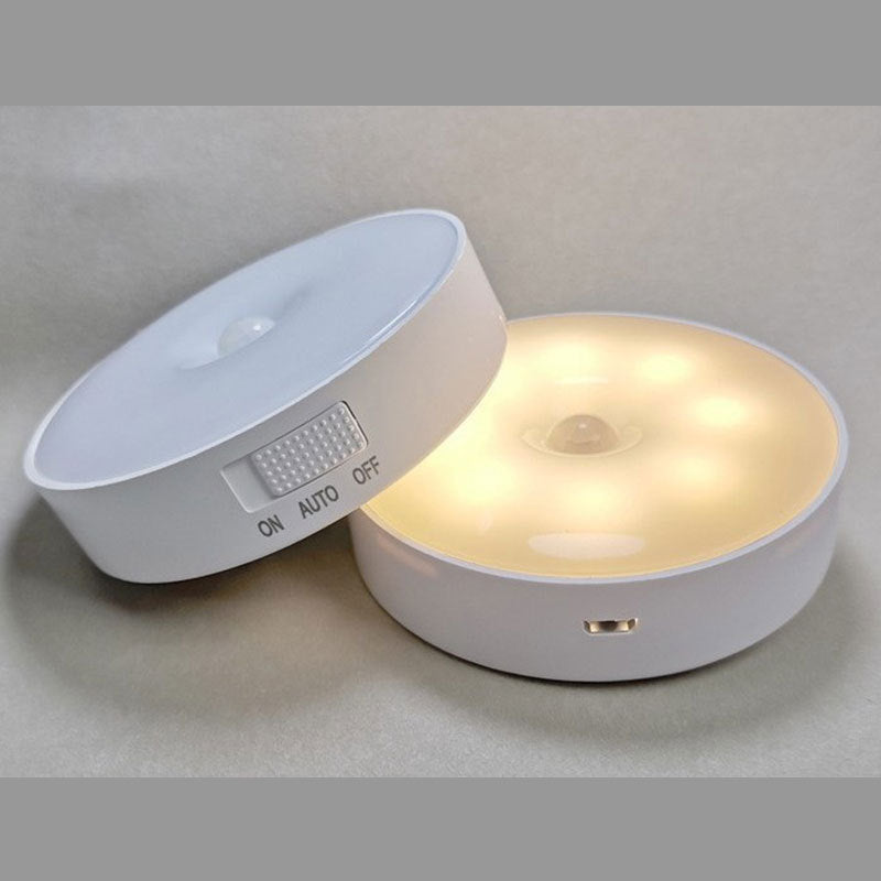 Veilleuse LED intelligente avec détecteur de mouvement, recharge sans fil et base magnétique, lampe de chevet pour chambre, placard et maison
